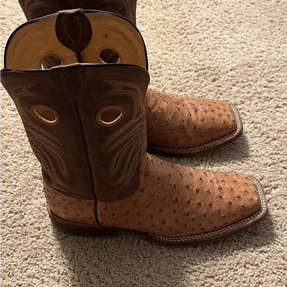 Size 12 Ostrich skin cowboy boots. Worn very little and in very good.
